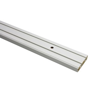 Fehér, 2 pályás Gardinia GE2 függönysín, 150 cm hosszú, előre fúrt lyukakkal.