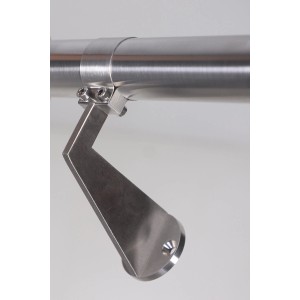 Rozsdamentes acél V2A korláttartó konzol bilincsekkel (Ø 40 mm) lépcsőkhöz és korlátokhoz.