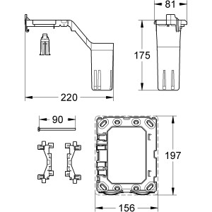Grohe QuickFix Fresh átalakító készlet tartályokhoz, tartókeret és tartály illatosító tablettákhoz.