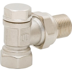 Króm sarok termosztatikus szelep, 21 mm, fűtés szereléshez.