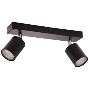 Fekete, 2 ágú LED mennyezeti spotlámpa Taio, 35,5 cm széles, a rugalmas világításért.