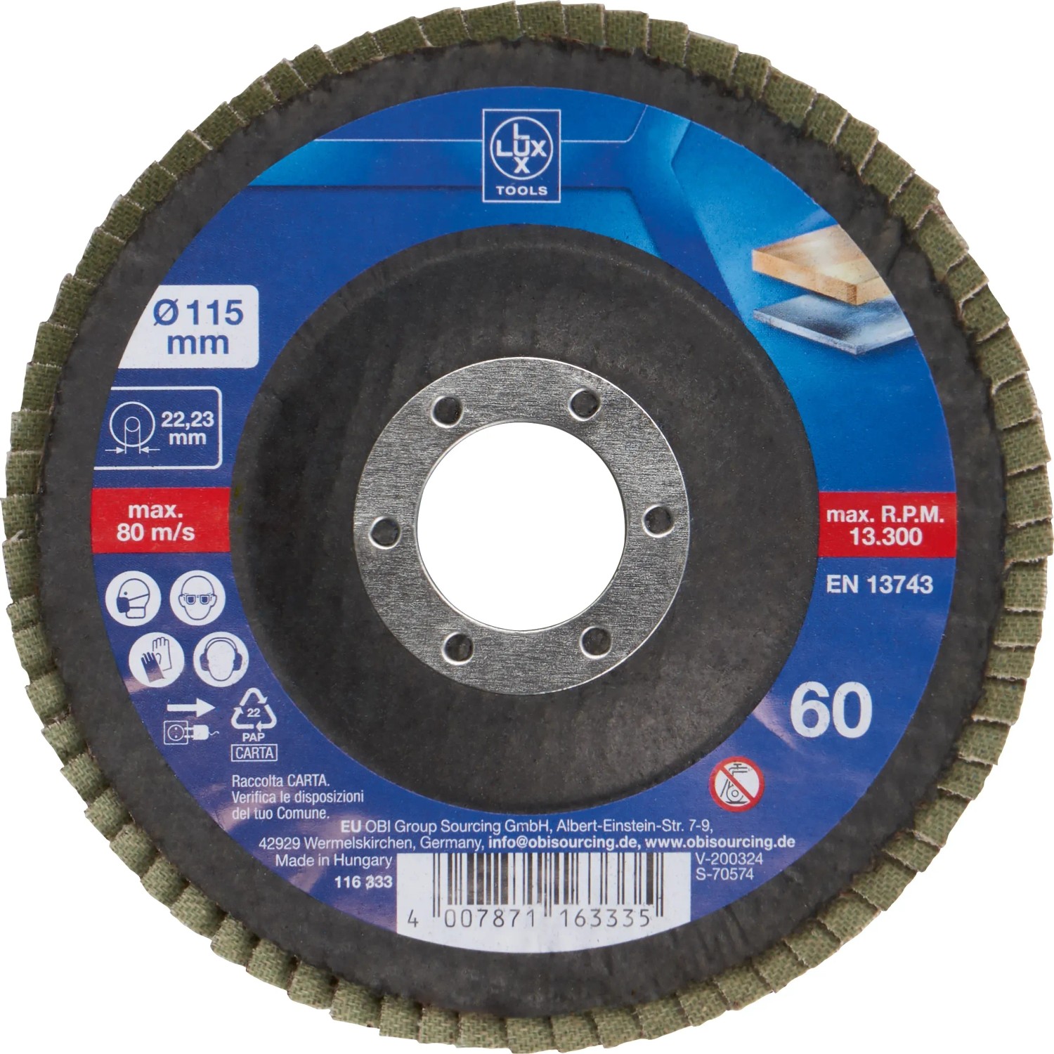 Tyrolit BASIC Lamellenscheibe 115mm – ZA120-B Fü Produktbild-Vorschau 6