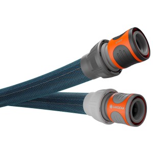 Gardena Liano Xtreme 30 m-es textil tömlő rendszer elemekkel a magas vízáramláshoz.
