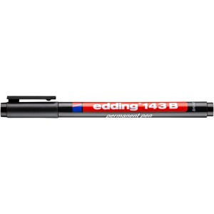 Fekete Edding 143 B permanent marker, filctoll tartós jelölésekhez.