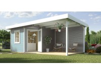 Weka kerti ház San Remo B szürke-fehér sz x mé: 601 x 298 cm ebből 303 cm terasz