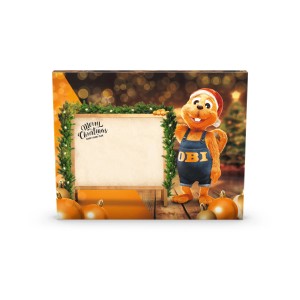 OBI szerszámos adventi naptár OBI hóddal és hely a dedikálásnak. Ideális barkácsolóknak.
