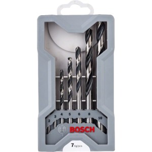Bosch HSS spirálfúró készlet PointTeQ, 7 részes szürke tokban.