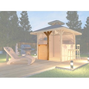 Bárpult építőkészlet, természetes, Gartenoase 651 Gr. 3 pavilonhoz