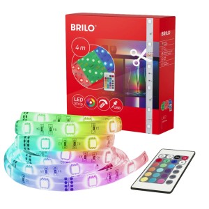 Brilo 4m RGB LED szalag távirányítóval és USB-vel, színváltós.