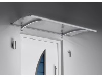 Félnyereg előtető LED-es világítással rozsdamentes acél hatású/átlátszó Félnyereg előtető LED-es világítással rozsdamentes acél hatású/átlátszó