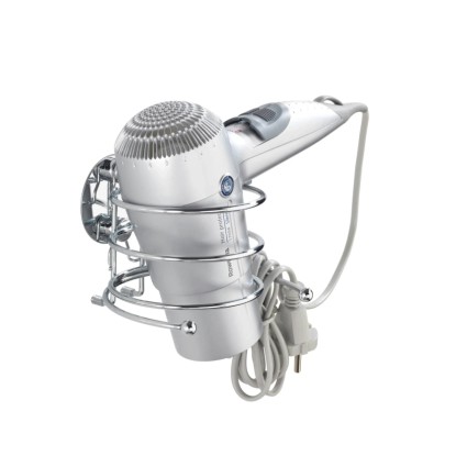 Wenko Turbo-Loc hajszárítótartó króm fúrás nélkül rögzíthető 7,5 cm magas