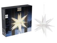 Dekor felakasztható LED csillag 30 cm fehér elemes időzíthető Dekor felakasztható LED csillag 30 cm fehér elemes időzíthető