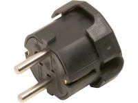 Védőérintkezős lapos csatlakozó fekete Védőérintkezős lapos csatlakozó fekete