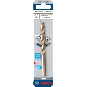 Bosch Pro Stainless Steel HSS-Co spirálfúró, 6,5 mm, fémhez.
