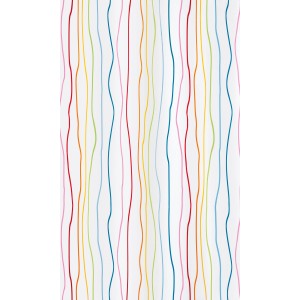 Kleine Wolke Jolie zuhanyfüggöny színes csíkokkal fehér alapon, 120x200 cm.