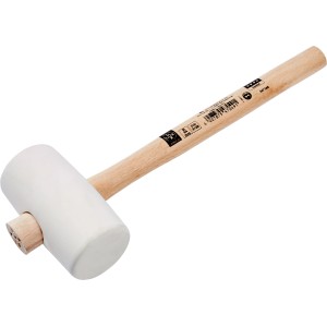 LUX Comfort gumikalapács, 340 mm, fehér gumi fejjel és kőrisfa nyéllel.