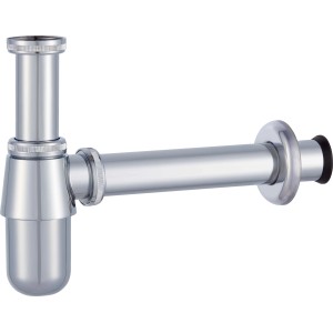 Króm palackszifon 32 mm mosdókagylókhoz, a szagok megelőzésére a fürdőszobában.