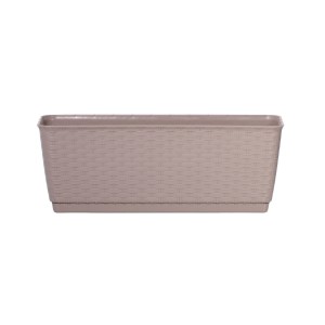 Prosperplast Ratolla Case virágláda, 30 cm, Mocca, rattan hatású.