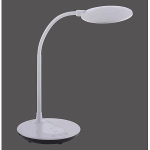 Fehér Just Light Astrid LED asztali lámpa érintődimmerrel és USB töltési funkcióval.
