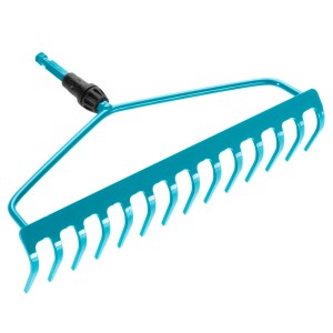 Gardena Combisystem gereblye, 36 cm, türkiz, kertészkedéshez és talajműveléshez.