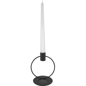 Fekete Midnight Mystery gyertyatartó, 40 cm magas, gyertyával. Dekoratív világítás beltérre.