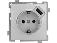 Maribo földelt dugaszoló aljzat USB-vel ezüst Maribo földelt dugaszoló aljzat USB-vel ezüst