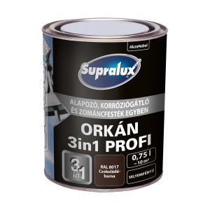 Supralux Orkán 3in1 Profi rozsdavédő festék doboz, barna (RAL 8017), 0,75l.