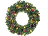 Black Box Trees Creston LED-es fenyőkoszorú 45 cm zöld