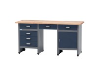 Küpper munkapad egyajtós 6 fiókos ülőhely 84 cm x 170 cm x 60 cm sötétkék