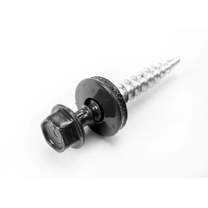 Antracit csavar (Ø 4,8 mm x 35 mm) tömítéssel tetőlemezekhez.