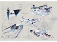 Komar vlies fotótapéta Star Wars Blueprint Light 400 cm x 280 cm Komar vlies fotótapéta Star Wars Blueprint Light 400 cm x 280 cm