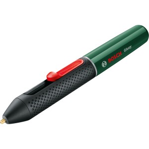 Bosch Gluey Evergreen ragasztópisztoly: Vezeték nélküli zöld ragasztópisztoly piros kapcsolóval.