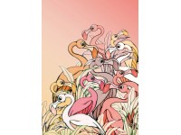 Komar vlies fotótapéta Flamingos and Lillys 200 cm x 280 cm