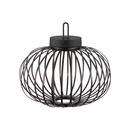 Just Light akkumulátoros LED-es függőlámpa Akuba fekete 33 cm x 36 cm átmérő