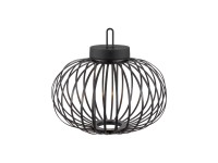 Just Light akkumulátoros LED-es függőlámpa Akuba fekete 33 cm x 36 cm átmérő