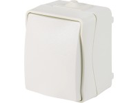 Nedves helyiségekben használható ki-/váltókapcsoló IP44 fehér Nedves helyiségekben használható ki-/váltókapcsoló IP44 fehér