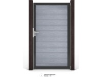 GroJa Solid ledugható kerítés kapu Universal-DIN kőszürke 100 cm x 180 cm