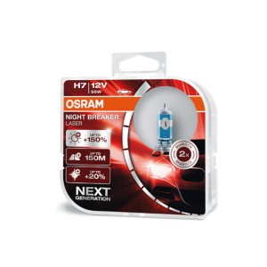 Osram Night Breaker Laser H7 Duobox, autó izzó a nagyobb fényerő és biztonság érdekében.