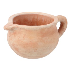 Terrakotta virágkaspó, 32 cm, kiöntővel és fogantyúval, ideális kertbe és erkélyre.