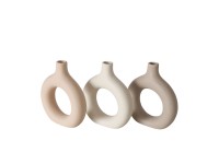 Boltze Home váza Lanyo 3-féle változatban 12 cm x 3 cm x 11 cm bézs-barna