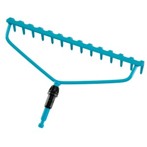 Gardena Combisystem gereblye, 36 cm széles, türkiz, kertészkedéshez és talajműveléshez.