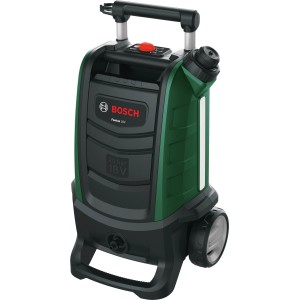 Bosch Fontus 18V Solo akkus magasnyomású mosó: Mobil, nagynyomású tisztító kerekekkel és teleszkópos fogantyúval.