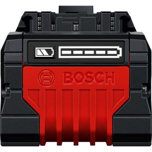 Bosch Professional Akku Expert 18V-80, 18V akkumulátor piros házzal és töltöttségjelzővel.