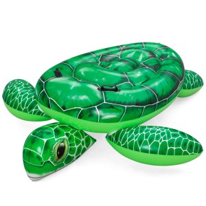 Bestway Tidal Turtle úszó játék, zöld felfújható teknős fogantyúkkal.