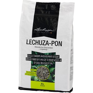 Lechuza-Pon ültetőközeg, 6 liter, szobanövényekhez. Ásványi talaj fehér zsákban.