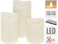 LED-es gyertya elefántcsont szín 3 db-os készlet LED-es gyertya elefántcsont szín 3 db-os készlet