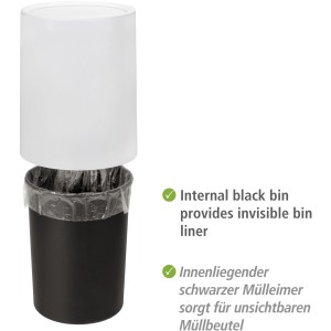 Wenko Atri fehér lengőfedeles szemetes, 6 l. Kozmetikai szemetes belső vödörrel a láthatatlan szemeteszsákokhoz.