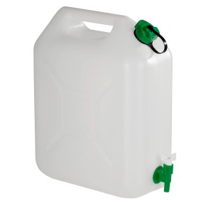 Campingaz víztartály, 20 l, zöld csappal és fogantyúval.
