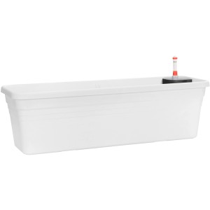 Fehér Florus Mediterran virágláda 60 cm öntözőrendszerrel.