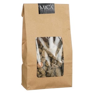 Mica Decorations barna kövek, 11x6x23,5 cm, papírzacskóban, ablakkal. Díszkövek vázákhoz és kertekhez.